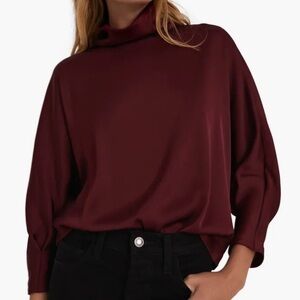 Favorite Daughter Beverly Cowl Neck Top in Maroon